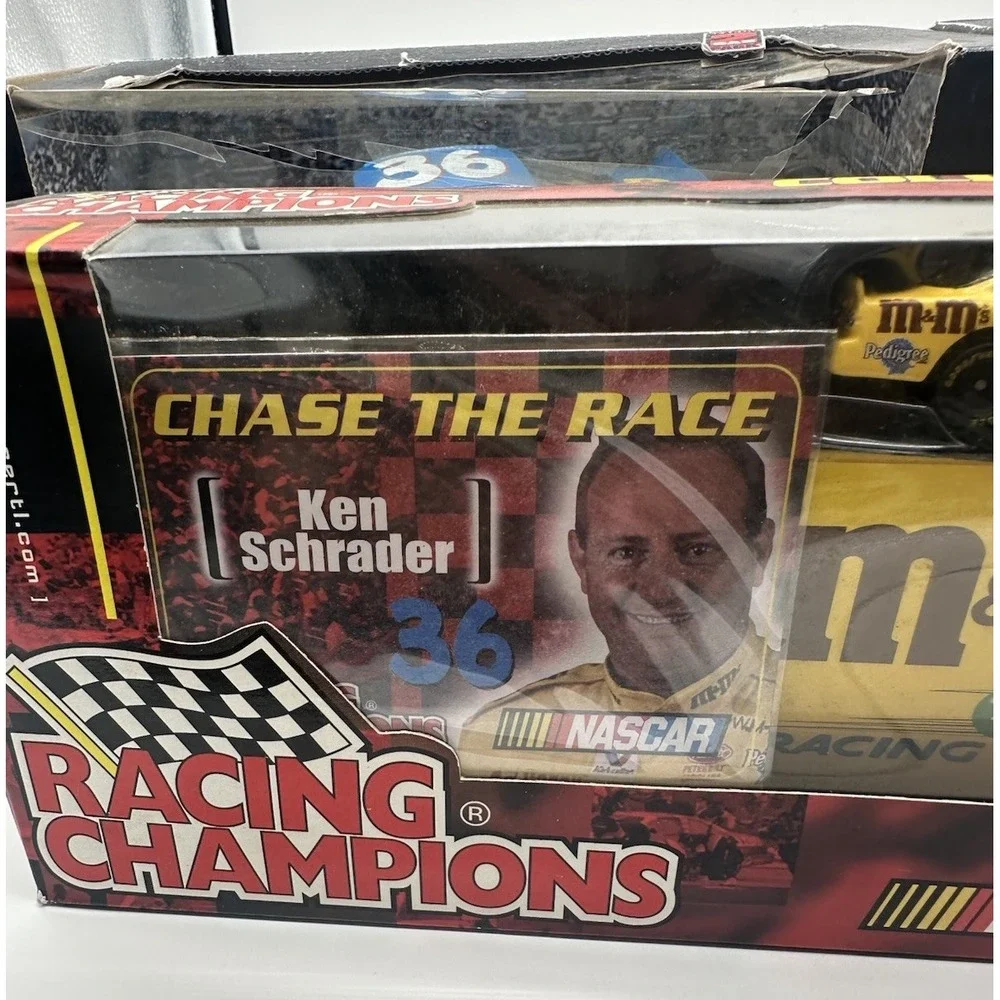 KEN SCHRADER #36 M&M'S NASCAR LOT TRANSPORTER & CARS W/MATCHING MINIS